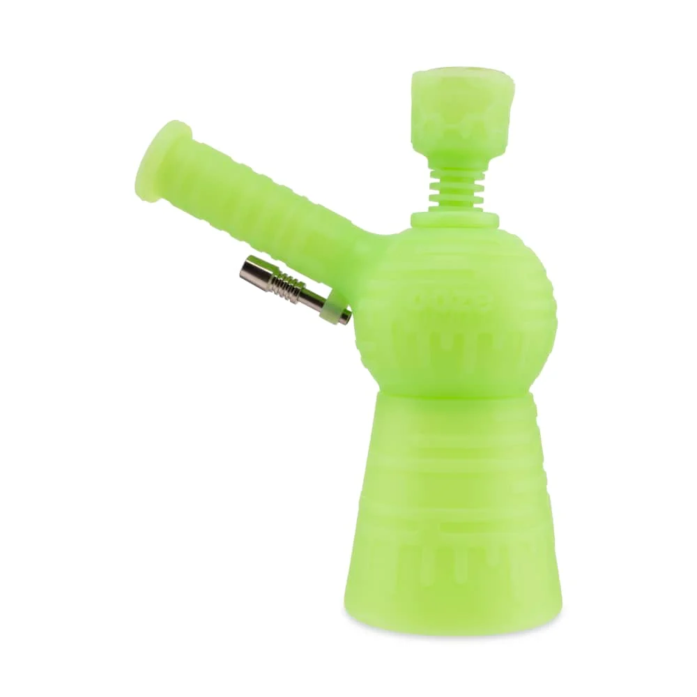 Blaster 4-in-1 Silicone Glass Water Pipe & Dab Rig – Green Glow - Image 4