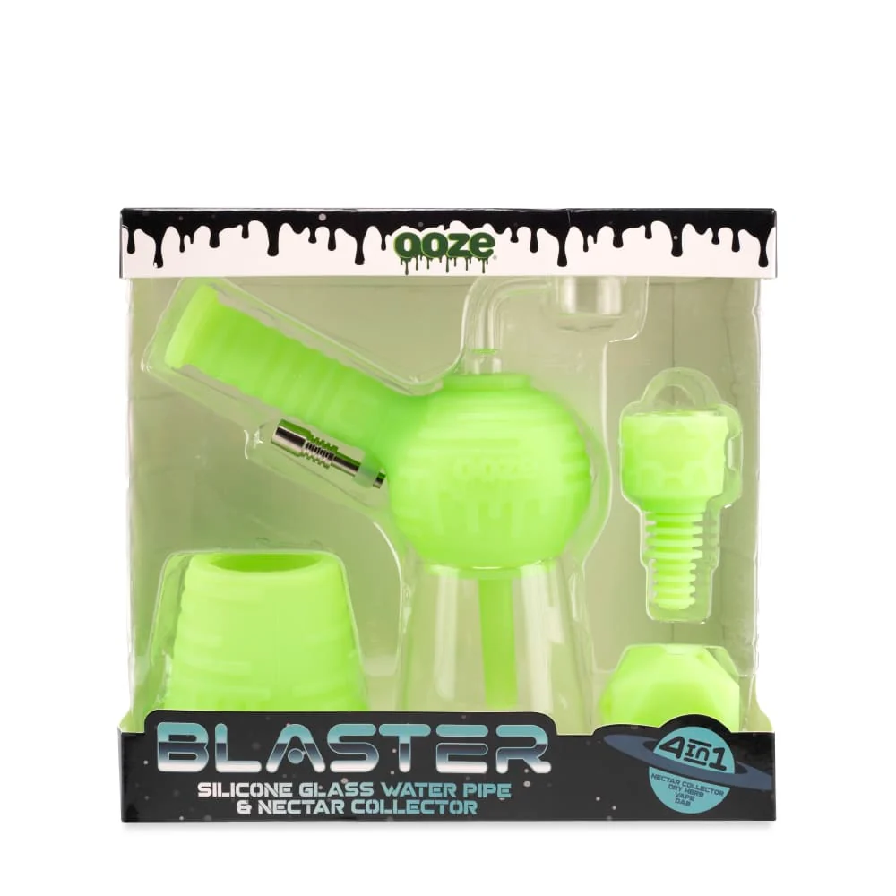 Blaster 4-in-1 Silicone Glass Water Pipe & Dab Rig – Green Glow - Image 8