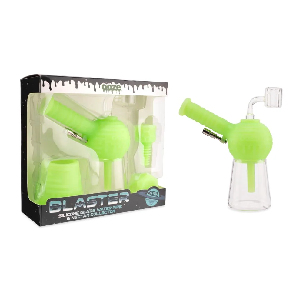 Blaster 4-in-1 Silicone Glass Water Pipe & Dab Rig – Green Glow - Image 9