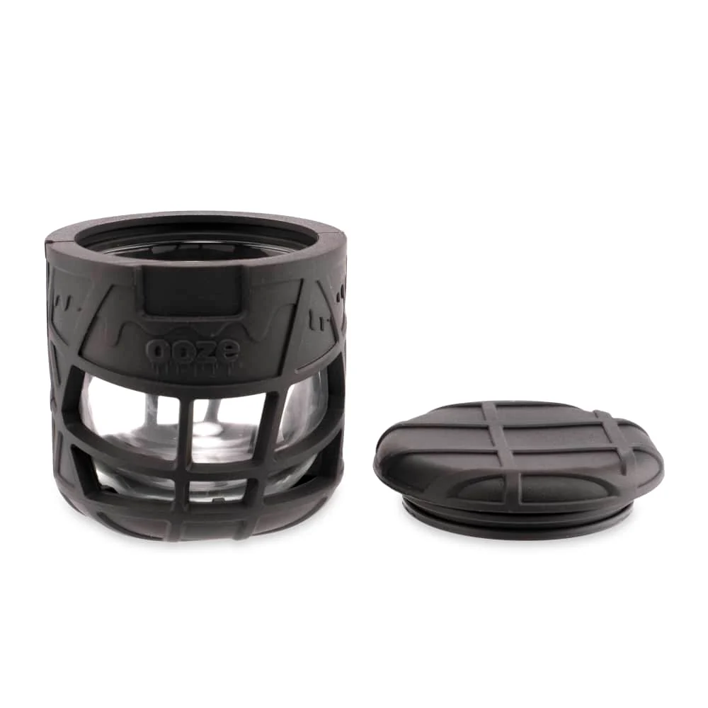 Ooze Prizm Black Silicone-Wrapped Glass Stash Jar - Image 2