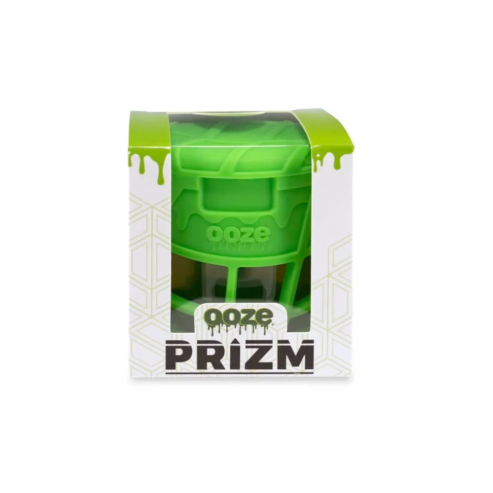 Ooze Prizm Green Silicone-Wrapped Glass Stash Jar - Image 4