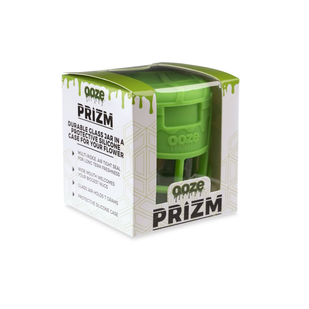 Ooze Prizm Green Silicone-Wrapped Glass Stash Jar - Image 6
