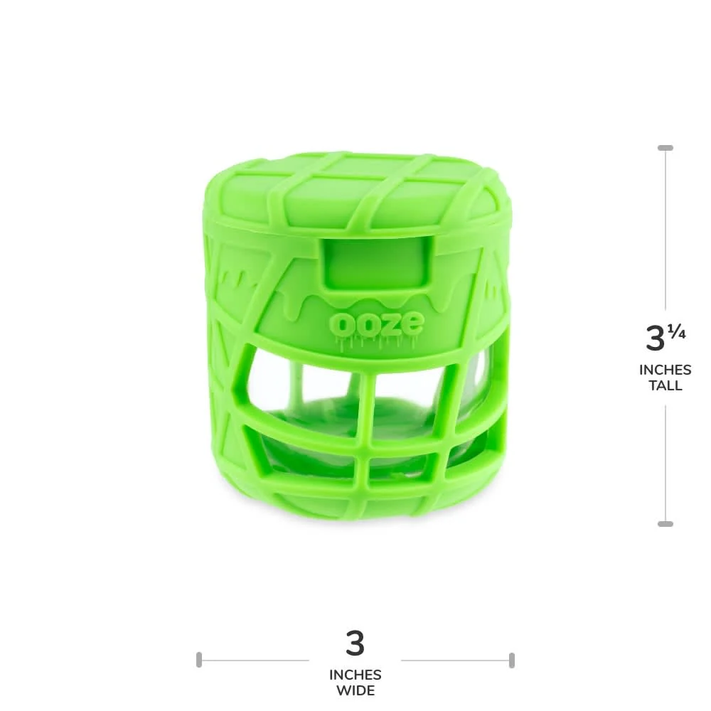 Ooze Prizm Green Silicone-Wrapped Glass Stash Jar - Image 7