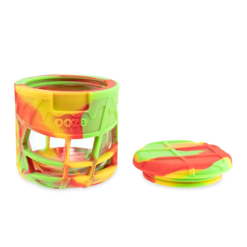 Ooze Prizm Rasta Silicone-Wrapped Glass Stash Jar - Image 3