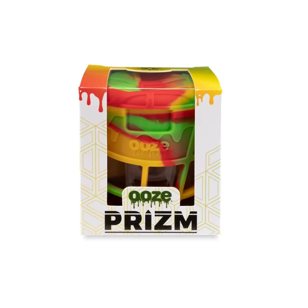 Ooze Prizm Rasta Silicone-Wrapped Glass Stash Jar - Image 5