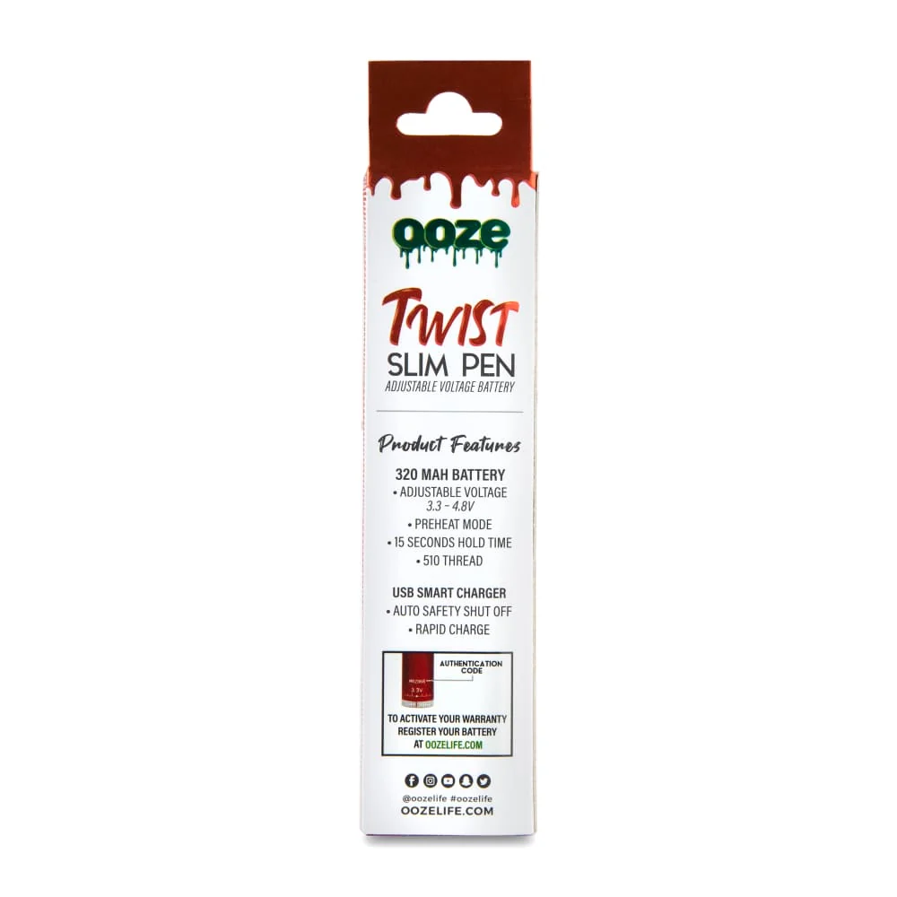 Twist Slim Pen - 320 mAh Flex Temp Battery - Ruby Red - Image 4