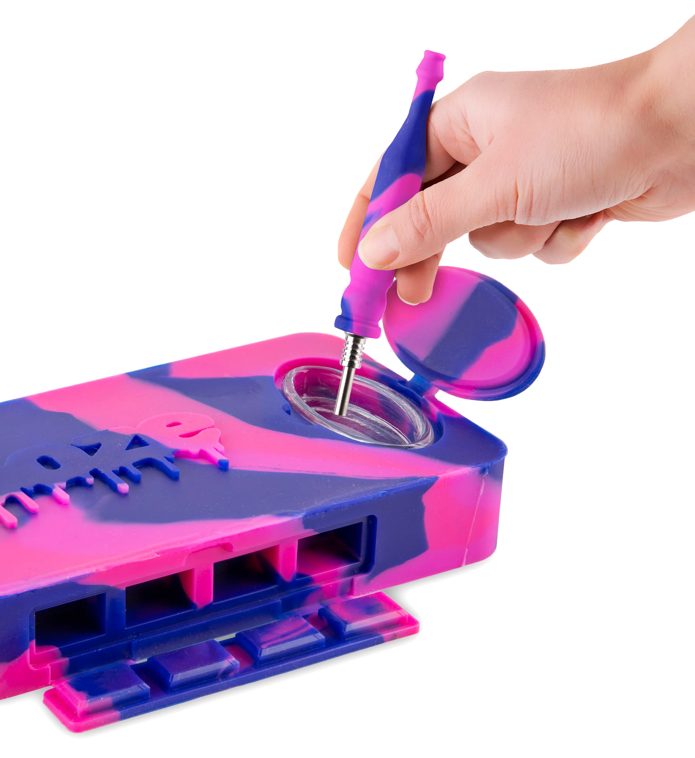 Ooze Slugger Dabbin' Dugout Silicone Travel Dab Kit - Razzle Dazzle - Image 3