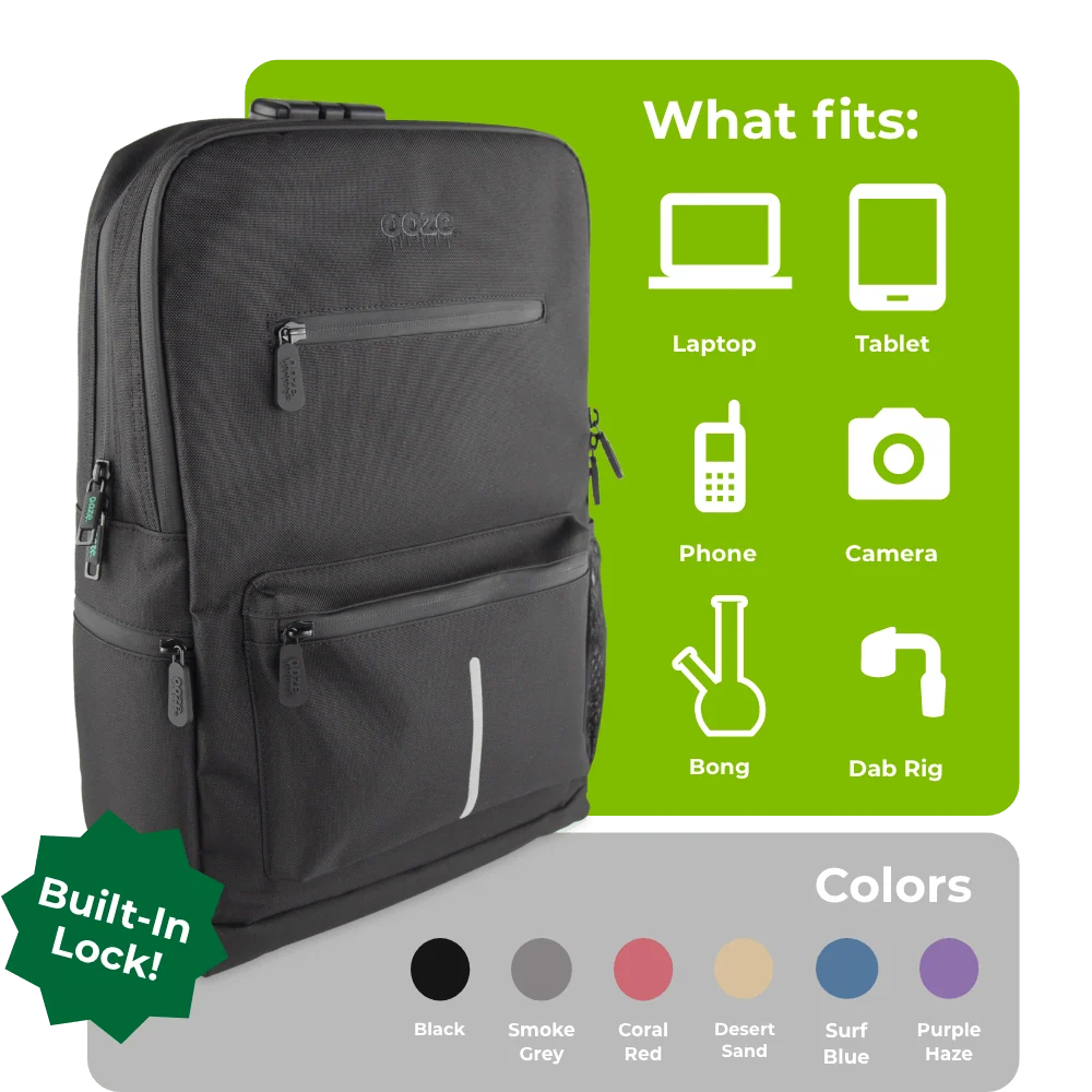 Ooze Traveler Classic Smell Proof Backpack - Black - Image 4