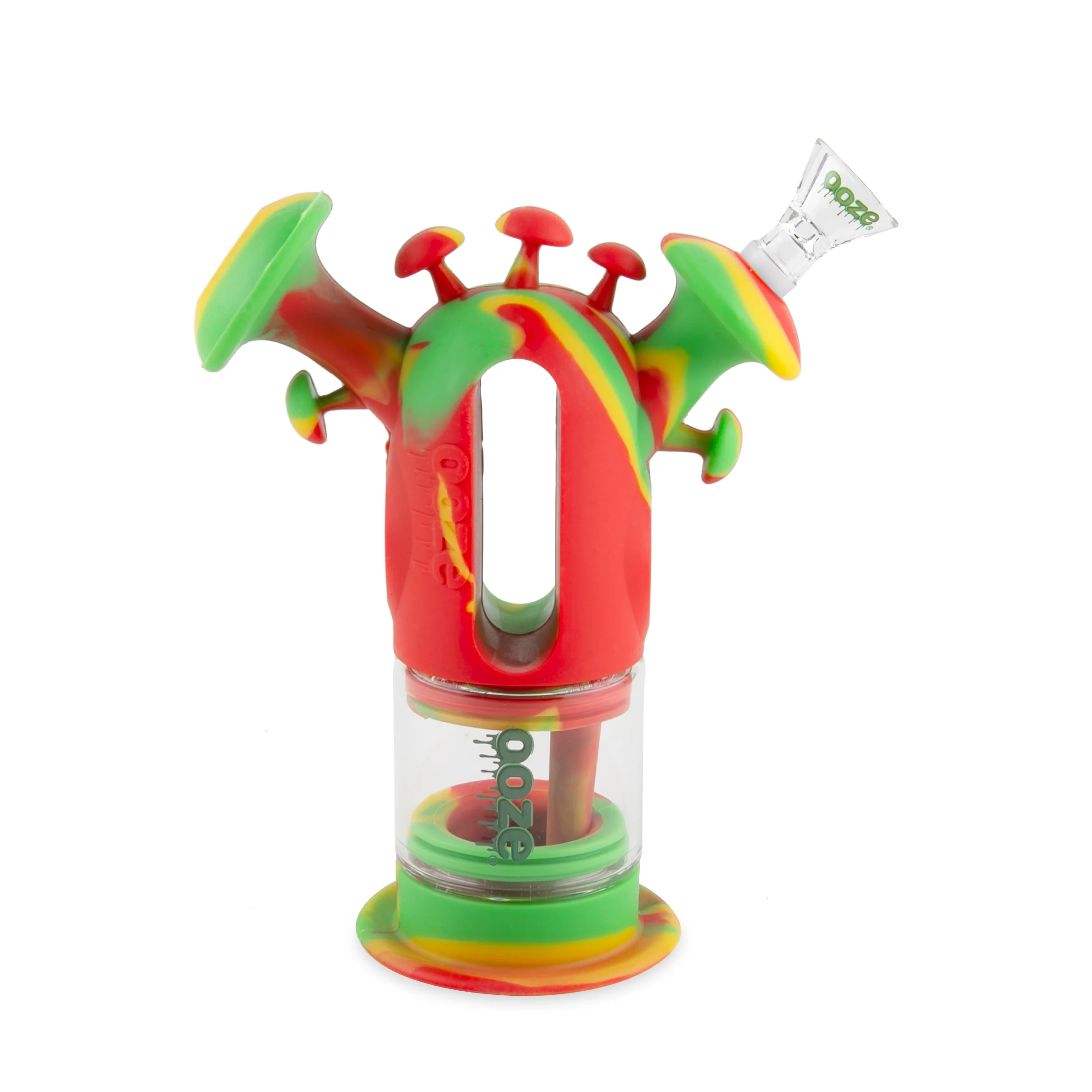 Ooze Trip Pipe Silicone Water Bubbler & Dab Rig - Rasta - Image 4