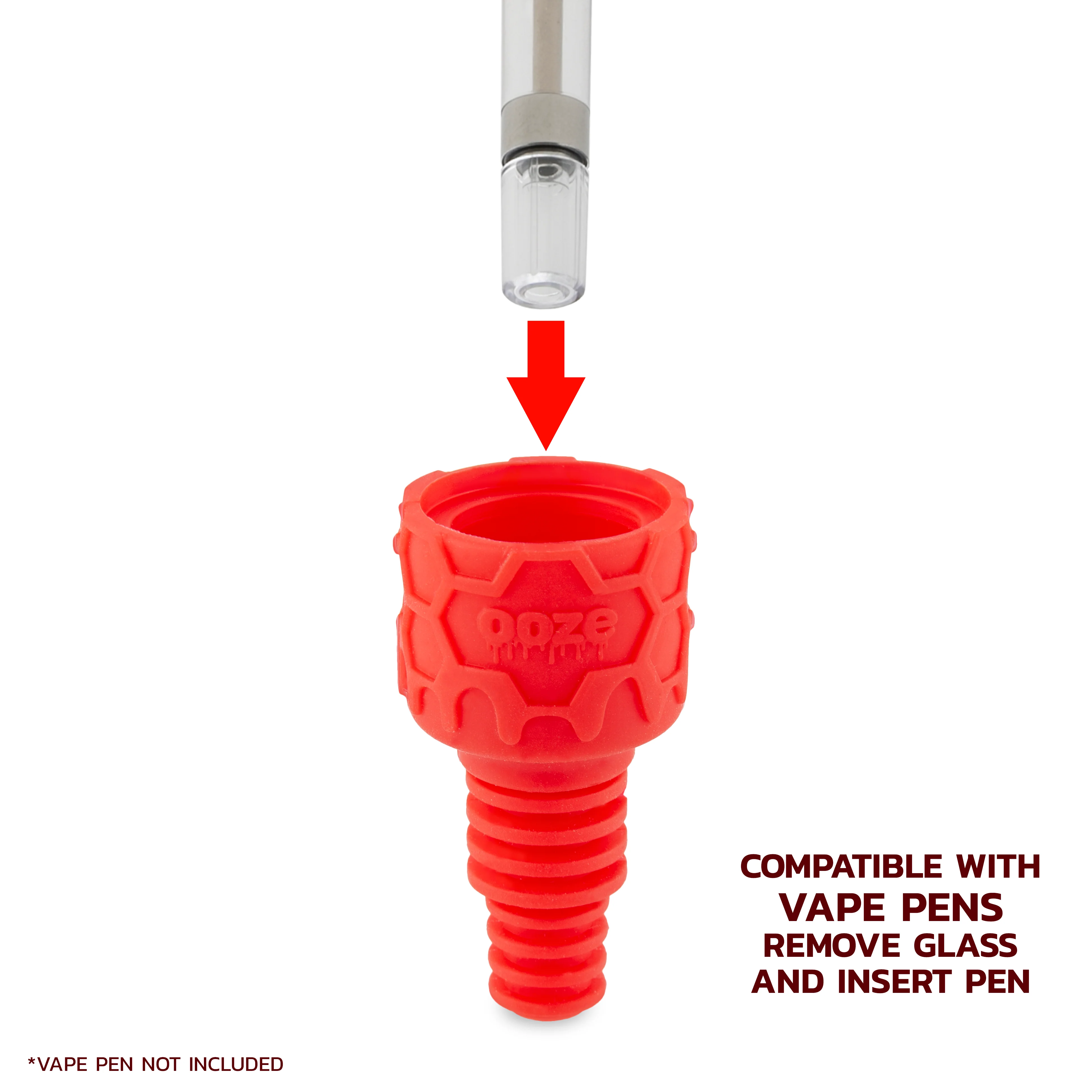 Ooze Swerve Silicone Water Pipe, Dab Rig & Dab Straw - Scarlet - Image 3